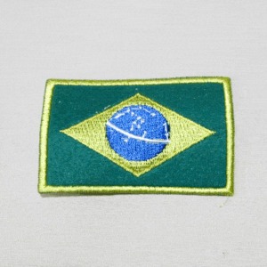 브라질 국기 와펜 자수 패치