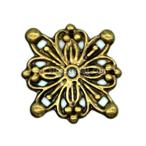엔틱 골드 꽃무늬 클래식 패턴 미니 금속 장식