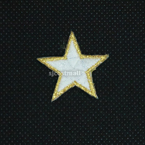 금사 오버로크 흰 별(중소) 열접착식 와펜 자수 패치라벨,와펜,코스프레 승진사