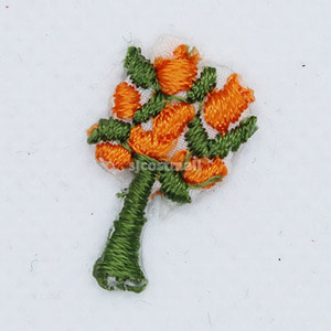 오렌지 꽃 나무 열접착식 와펜 자수 패치라벨,와펜,코스프레 승진사